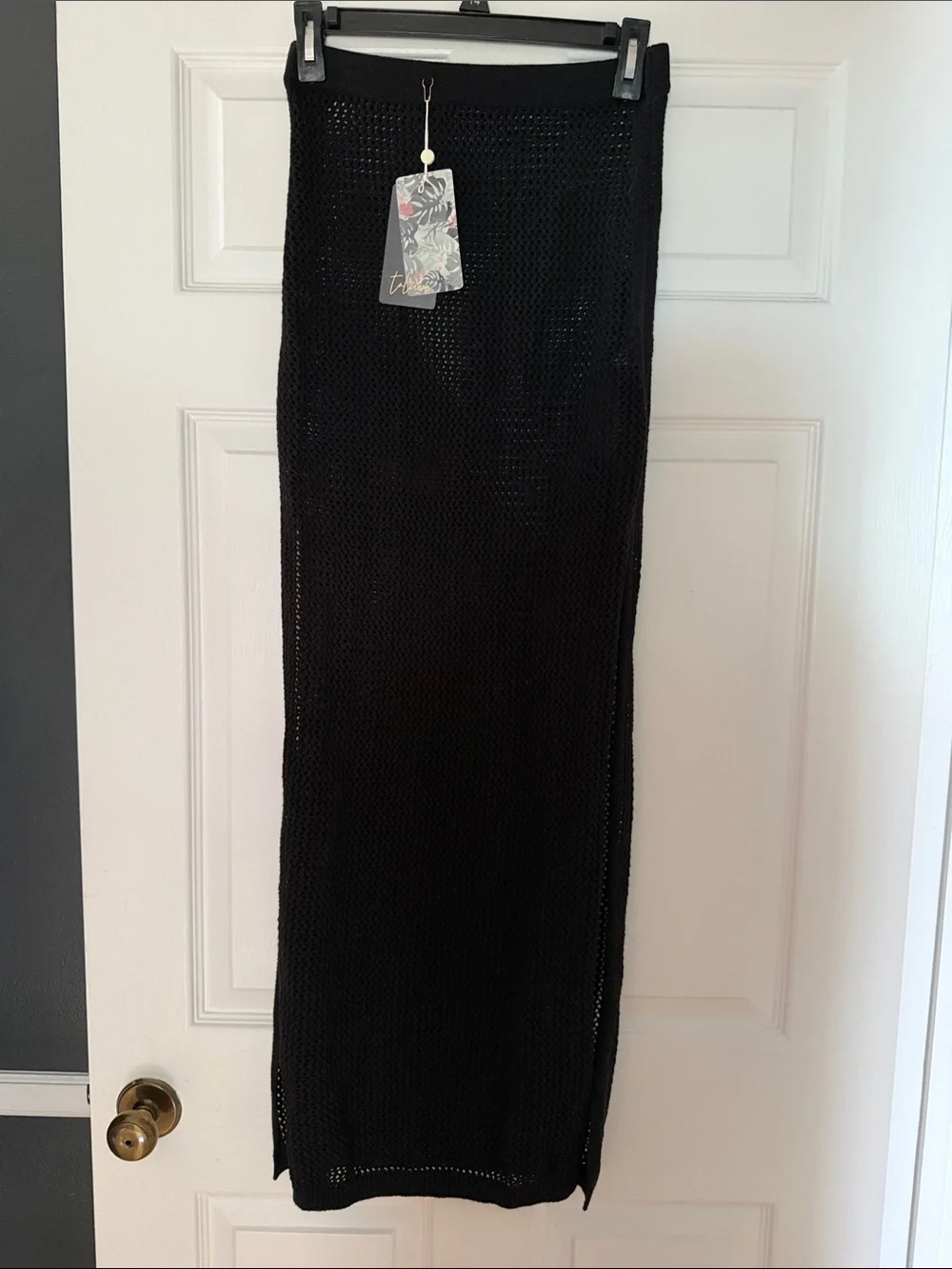 Toluca Black Crochet Maxi Swim Coverup